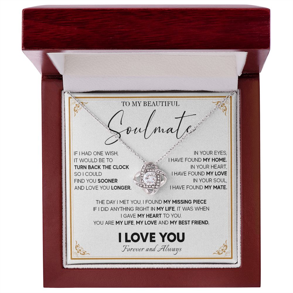 511A To My Beautiful Soulmate Necklace, Gift for Wife, Girlfriend, Anniversary Gift