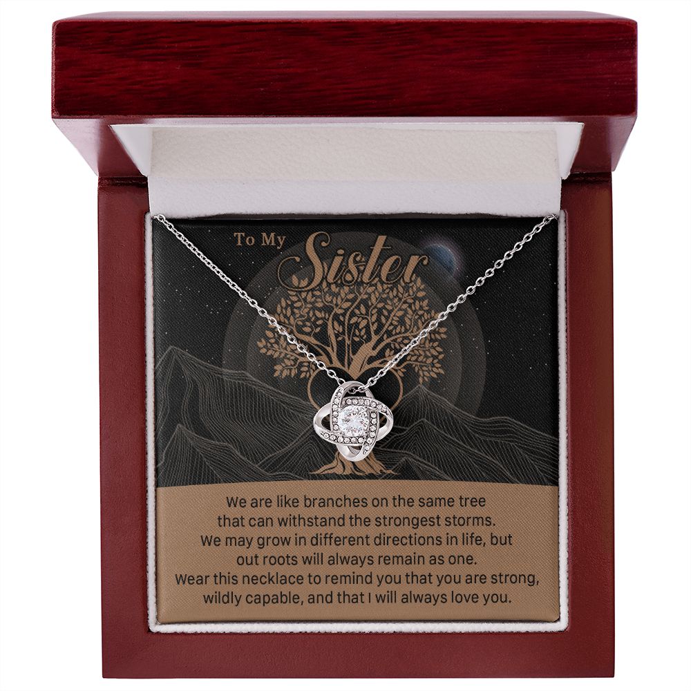 547A To My Sister, Strong Roots Heart Pendant Necklace Gift for Sister Birthday, Xmas