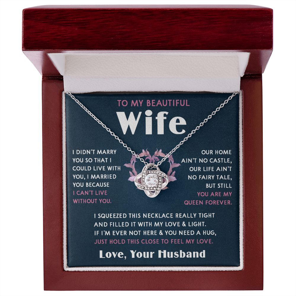 423A To My Beautiful Wife Necklace, Wife Necklace Gift from Husband, Mothers Day Gift