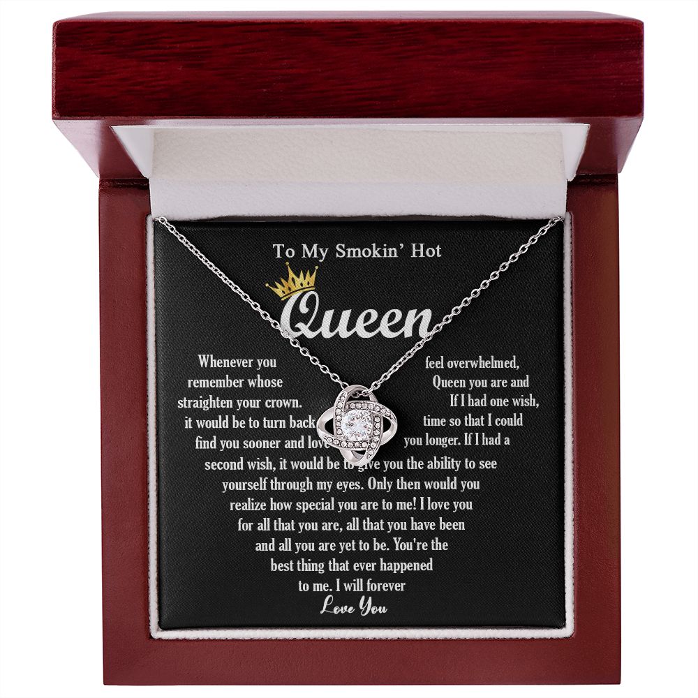 444A To My Smokin Hot Queen Crown Necklace Gift For Wife Soulmate Valentines Day Gift