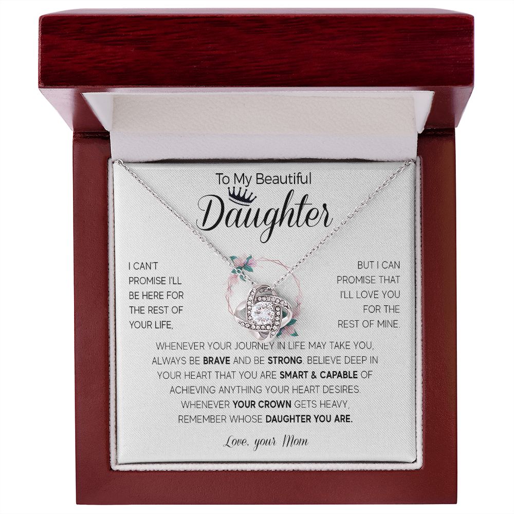 566A To My Daughter Necklace, Daughter Birthday Gifts For Daughter from Mom, Mother