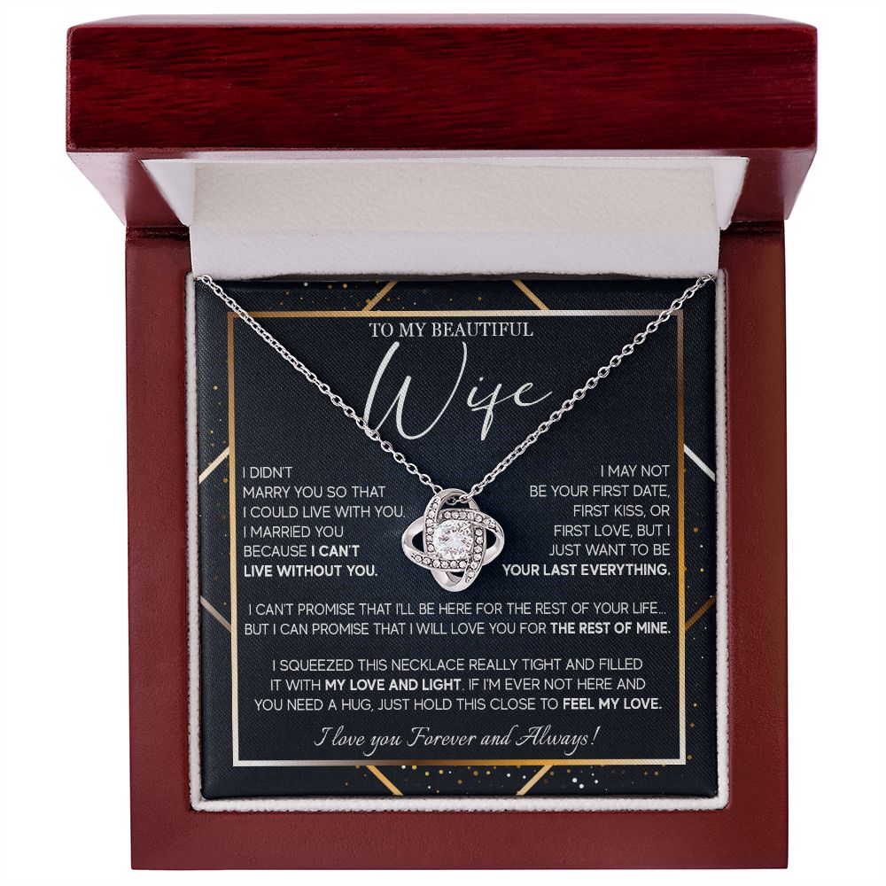491A To My Beautiful Wife Necklace From Husband, Jewelry For Women, Birthday Gifts