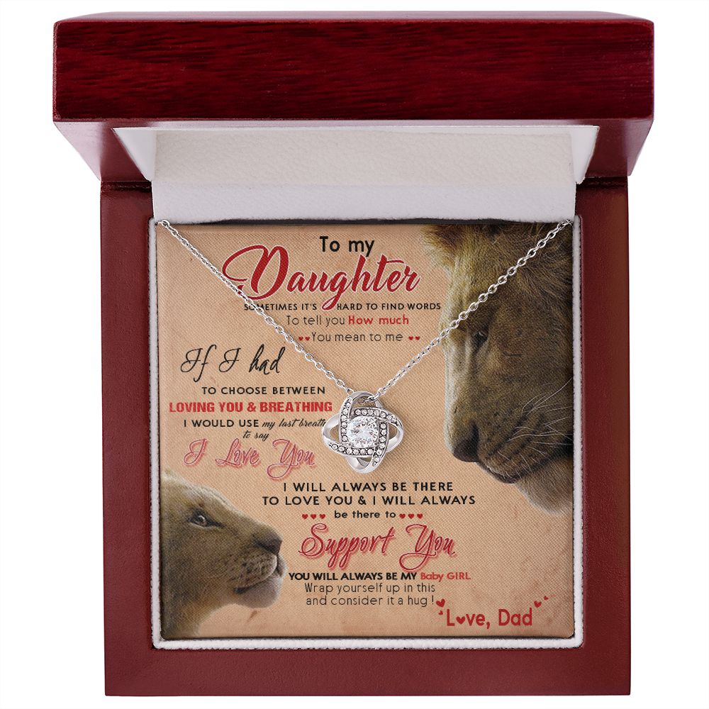 389A Lion To My Daughter Necklace, Gift For Daughter From Dad, Daughter Father Lion