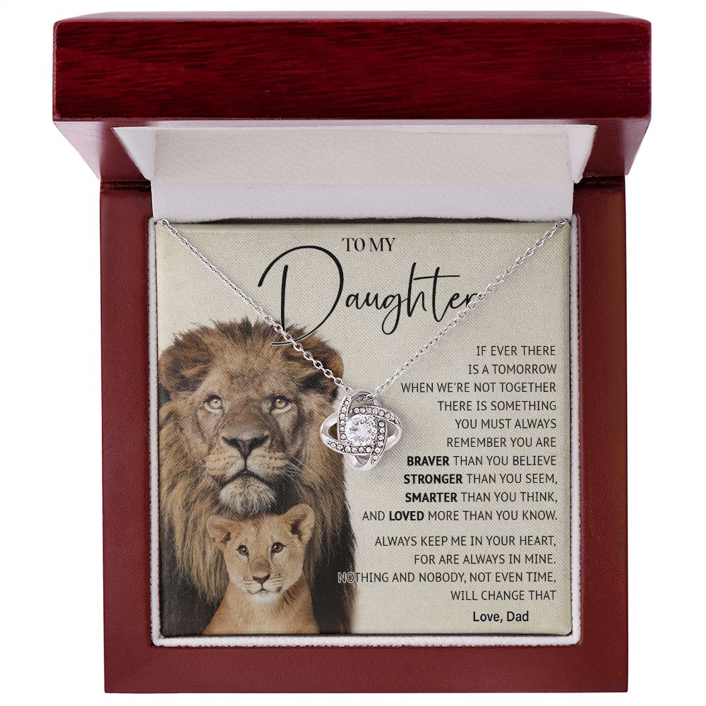 506A To My Daughter Necklace, Gift For Daughter From Dad, Lion Father Gift, Love Gift