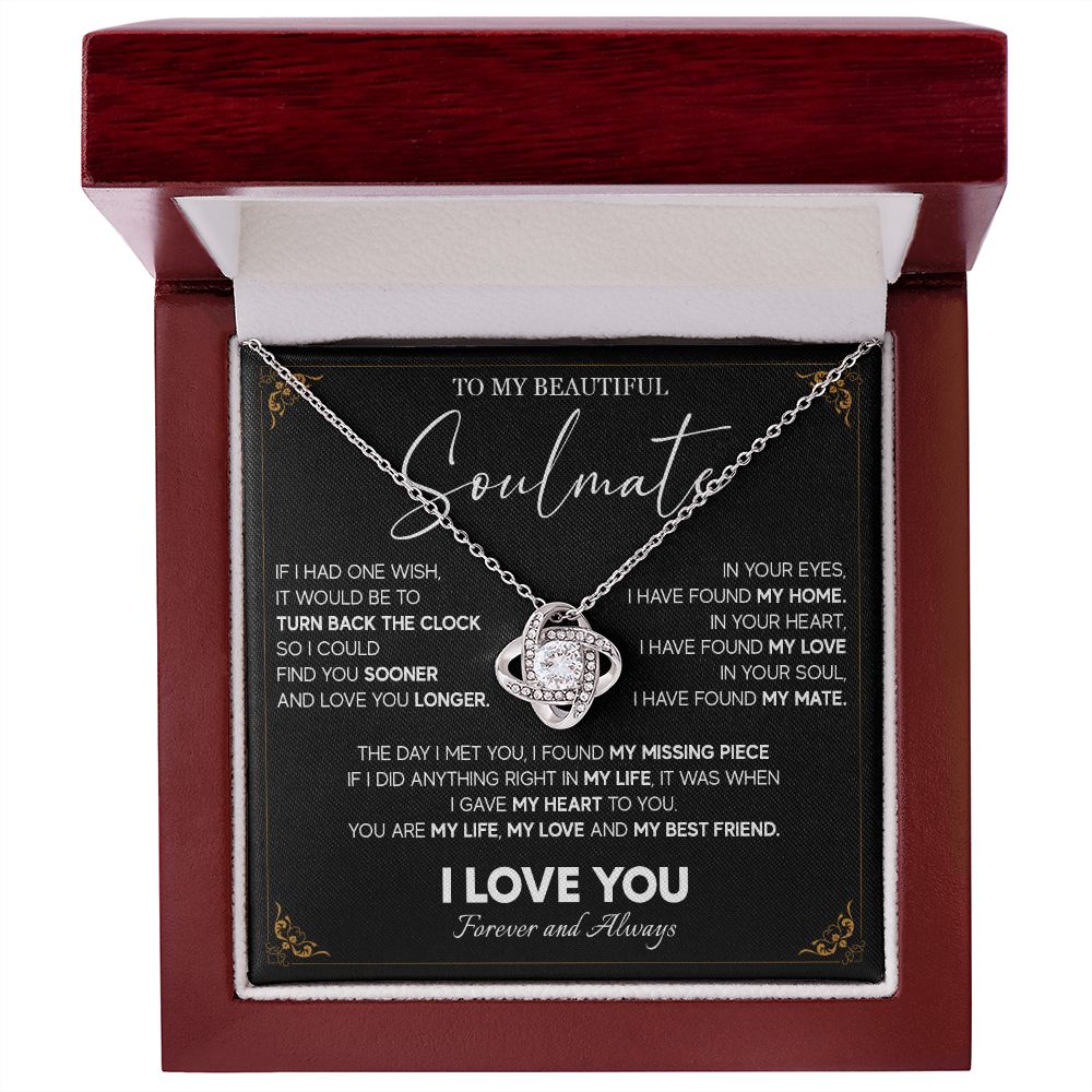 512A To My Beautiful Soulmate Necklace, Gift for Girlfriend, Wife, Anniversary Gift