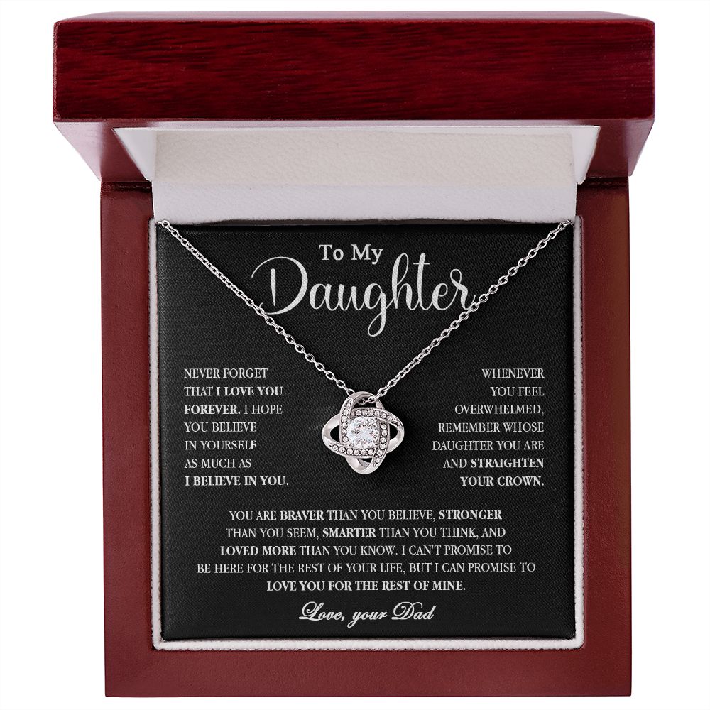 605A To My Daughter Necklace, Gift for Daughter from Dad, Birthday Christmas Gift
