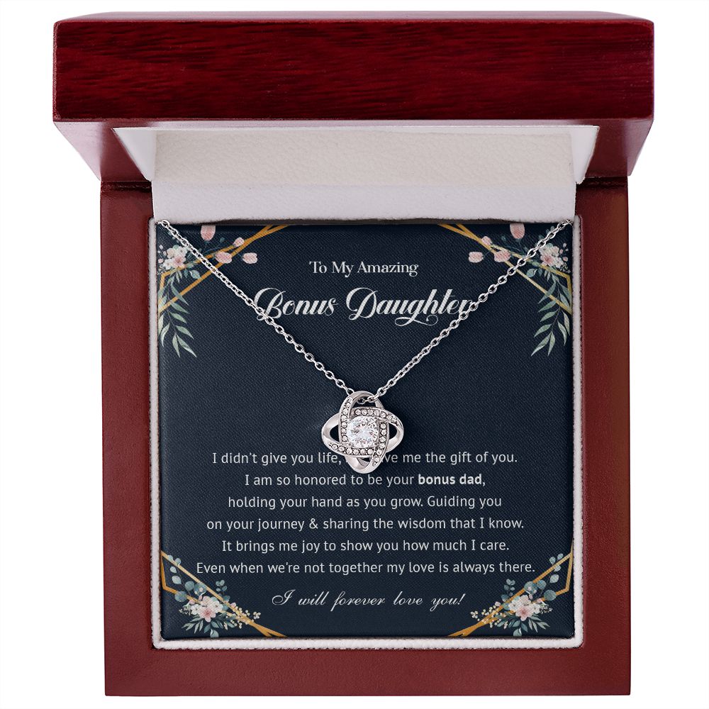 575A To My Bonus Daughter Necklace, Bonus Daughter Gift From Stepdad, Birthday Gifts