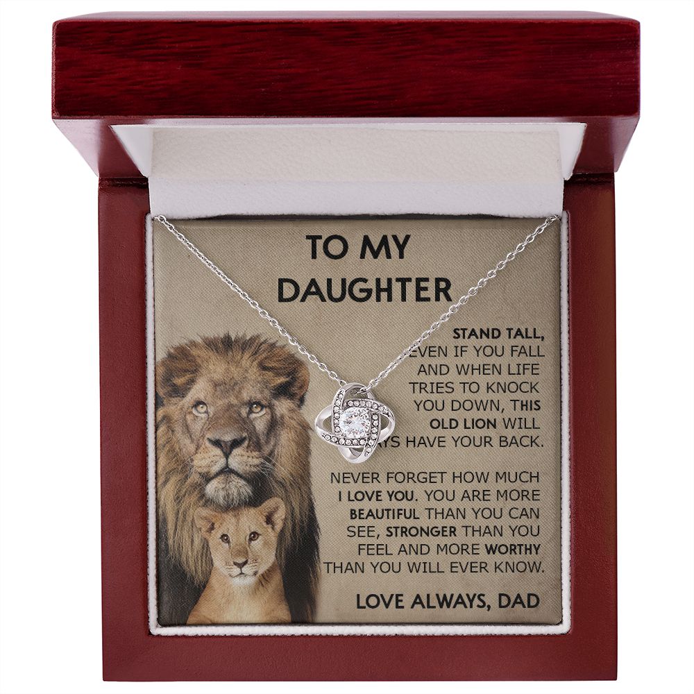 390A Lion To My Daughter Necklace, Xmas Gift For Daughter From Dad, Gift Necklace