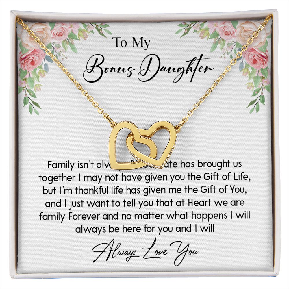 466D To My Bonus Daughter Necklace, Gift For Daughter, Birthday Graduation Christmas