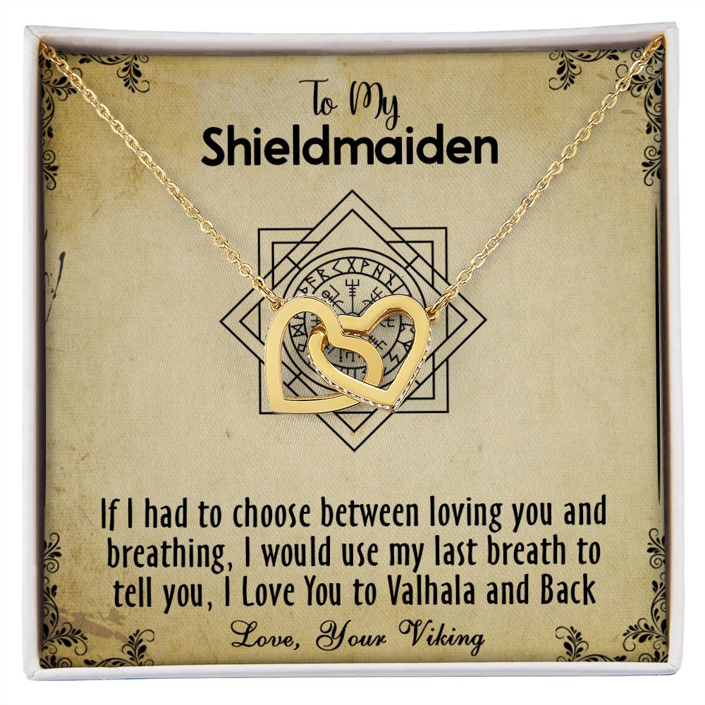 424D To my Shieldmaiden Necklace, Gift for Wife Necklace, Viking Style Necklace