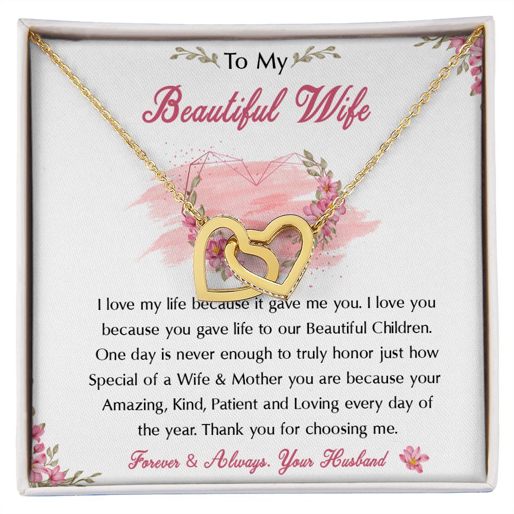 98D To My Beautiful Wife Necklace, Wife Necklace Gift from Husband, Birthday Gift