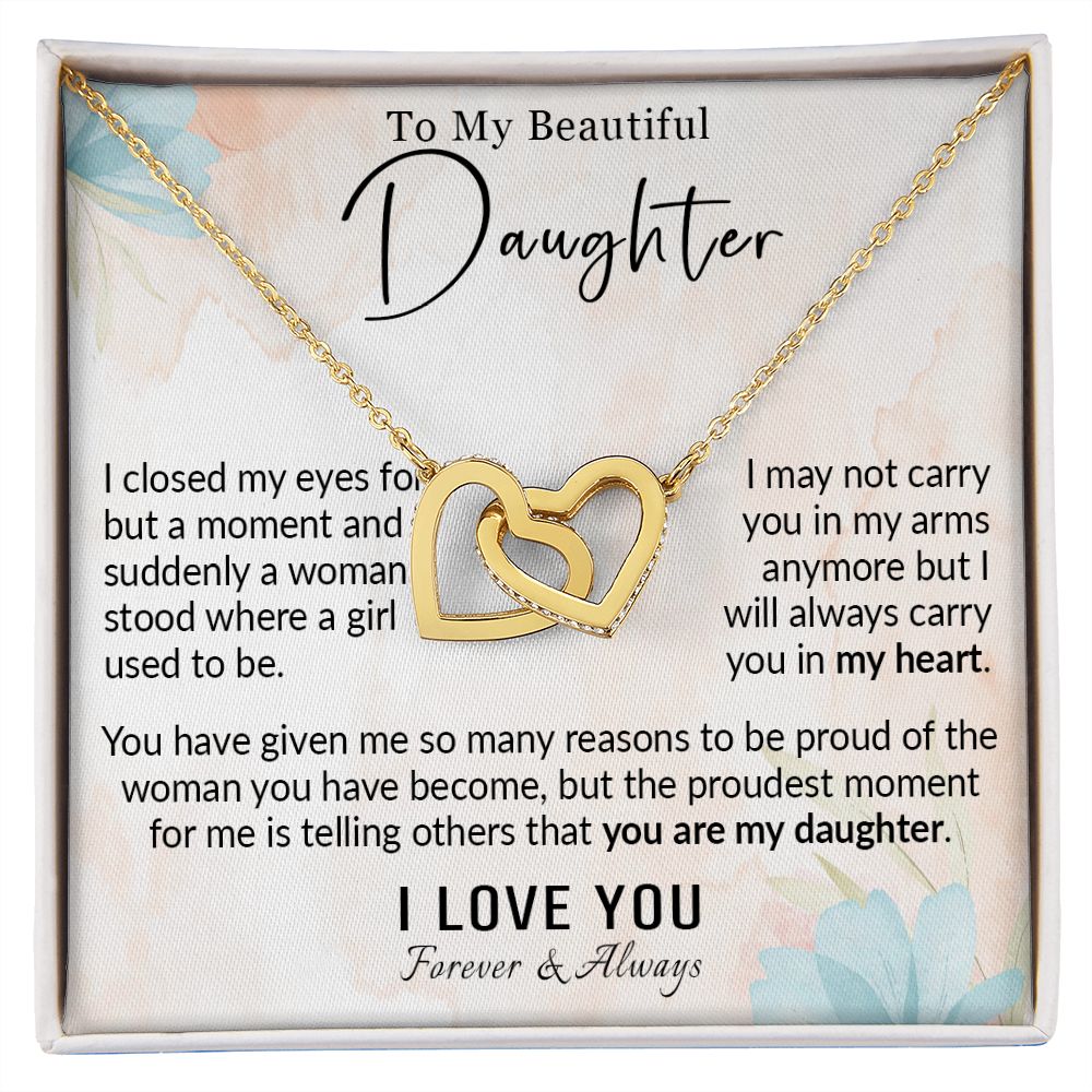 568D To My Daughter Necklace, Love Gift for Daughter from Dad, Daughter Necklace