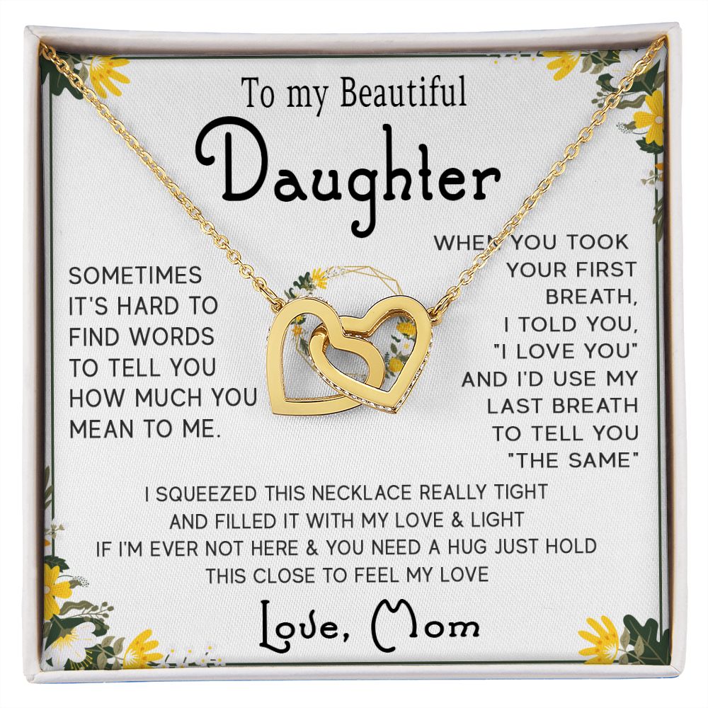 46D To My Beautiful Daughter Necklace, Gift For Daughter From Mom, Gift Birthday
