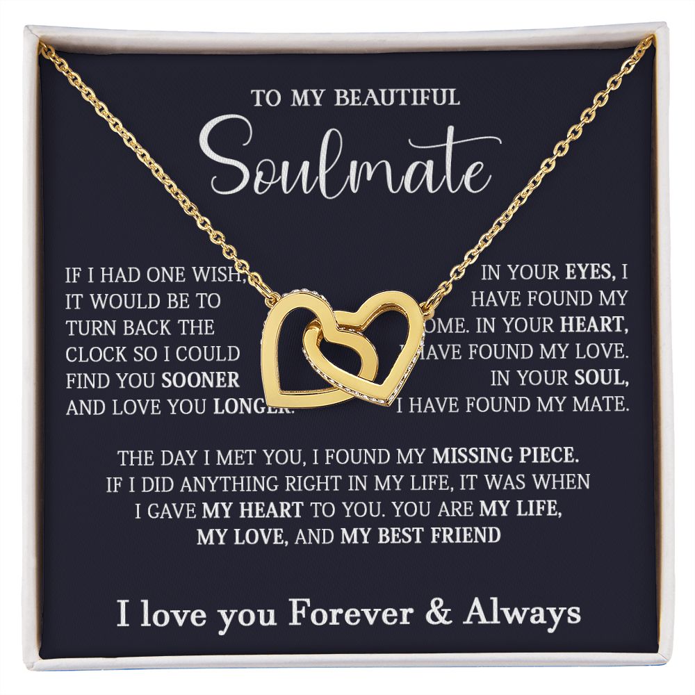 467D To My Soulmate Necklace, Holiday Gift For Wife Girlfriend From Husband,Xmas Gift