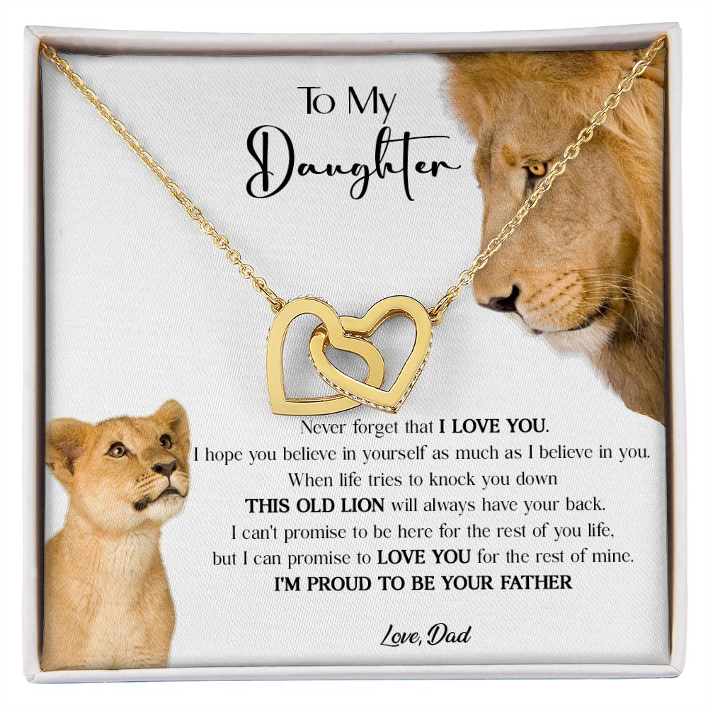 431D To My Daughter Necklace, Xmas Gift For Daughter From Dad, Daughter Father Lion