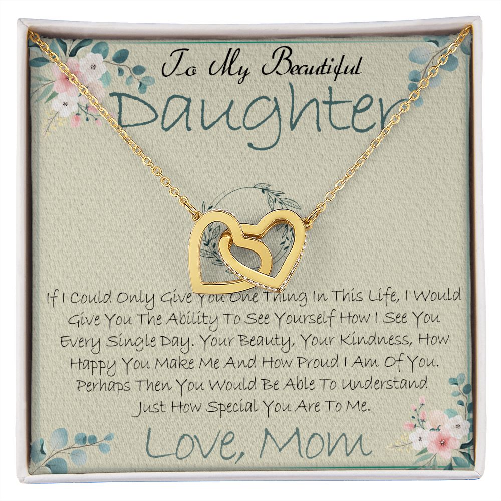 40D Daughter Necklace, To My Beautiful Daughter Necklace Gifts From Mom, Birthday