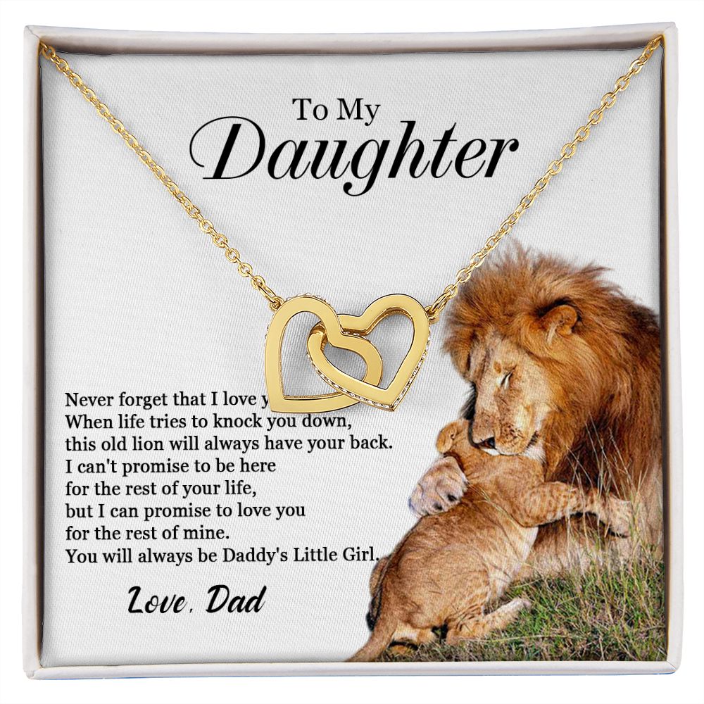 447D To My Daughter Necklace, Gift For Daughter From Dad, Daughter Father Lion, Xmas