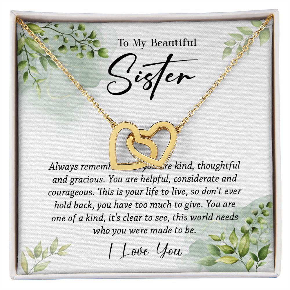 624D To My Sister Necklace,Christmas Birthday Gift For Sister From Brother/Sister
