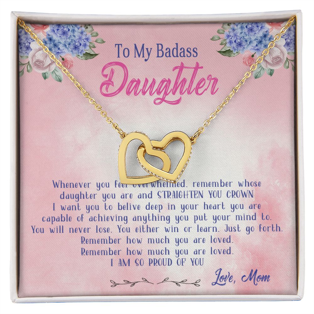 47D To My Badass Daughter Necklace From Mom, Badass Daughter Necklace Birthday