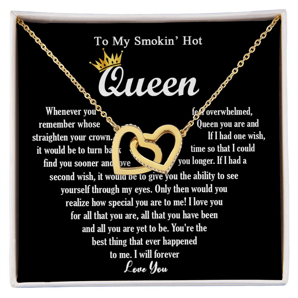 444D To My Smokin Hot Queen Crown Necklace Gift For Wife Soulmate Valentines Day Gift
