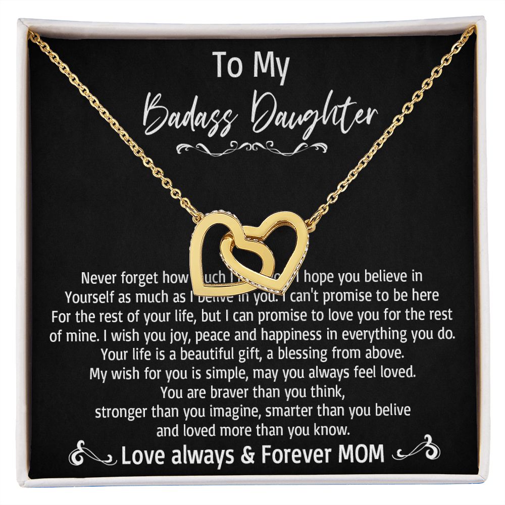 36D To My Badass Daughter Necklace, Love Always & Forever Mom, Gift From Mom
