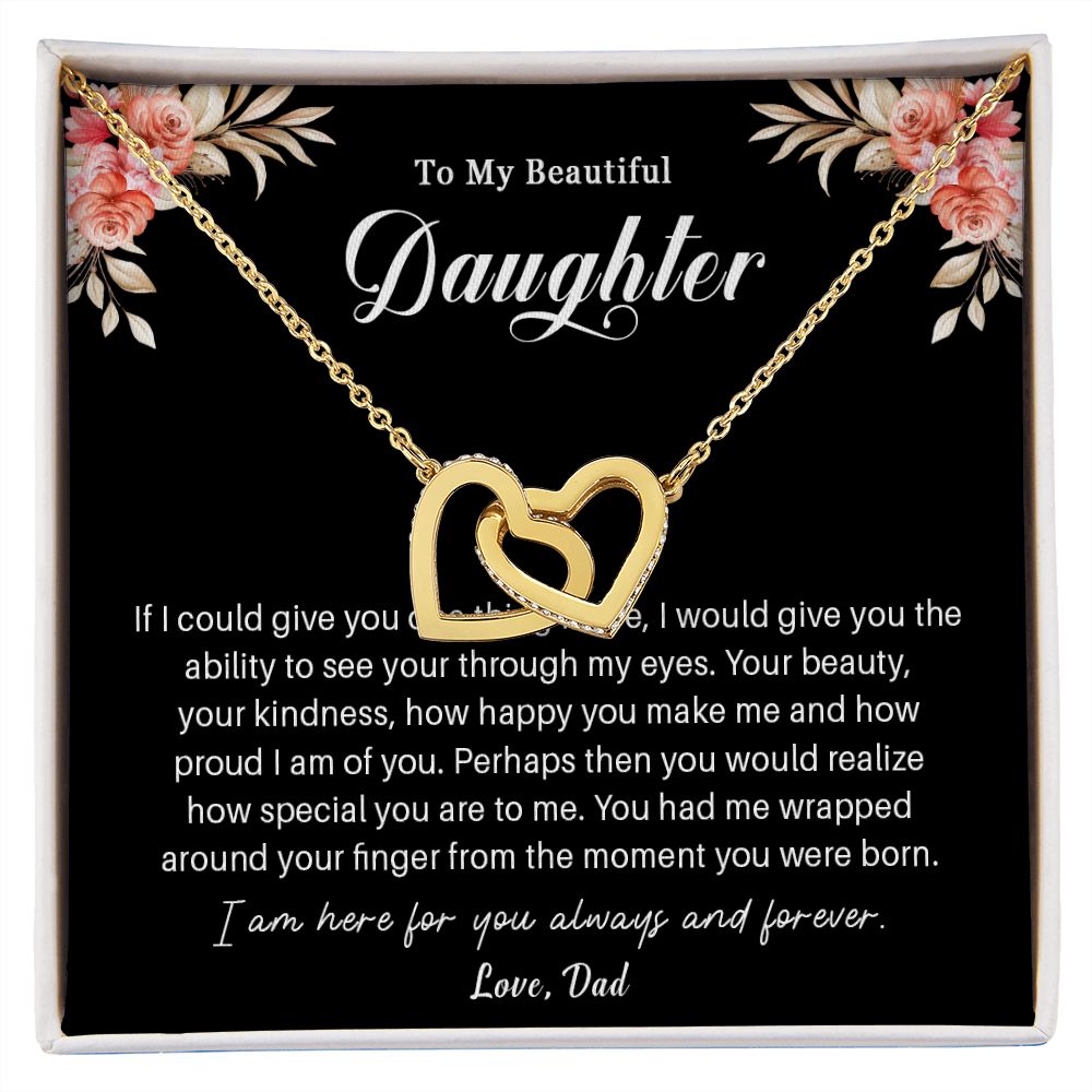 593D To My Daughter Necklace, Daughter Necklace from Dad, Daughter Birthday Gifts
