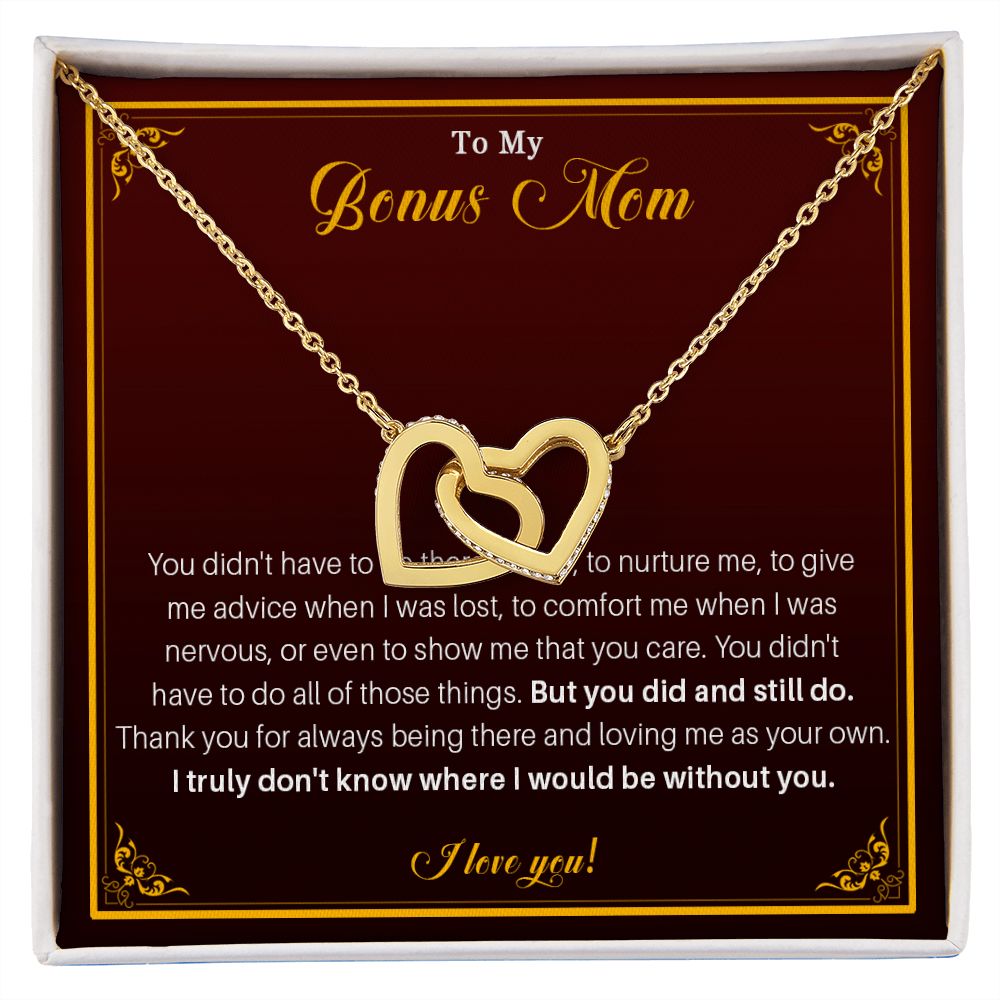540D Necklace for Bonus Mom from Daughter / Son, Step Mom Gift, To My Bonus Mom Gifts