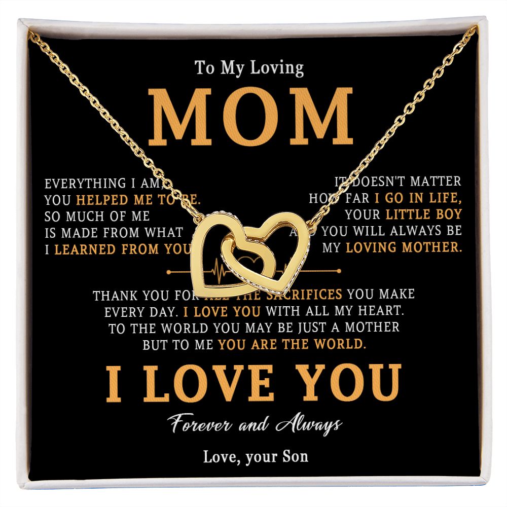 509D To My Loving Mom Necklace, Gift for Mom from Son, Mother's Day Jewelry Gifts