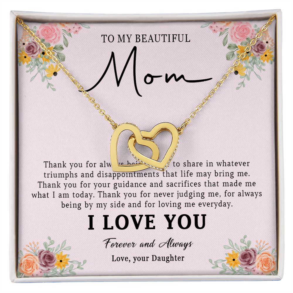 521D Love Mom Necklace, To My Beautiful Mom Necklace, Mom Birthday Gift from Daughter