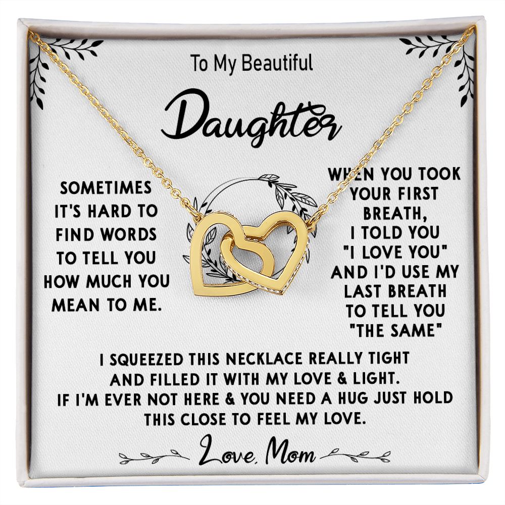 112D To My Beautiful Daughter Necklace, Daughter Mother Necklace, Gift Xmas From Mom