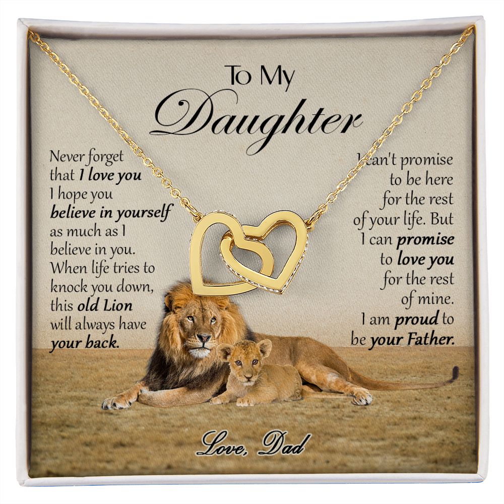 469D To My Daughter Necklace, Xmas Gift For Daughter From Dad, Daughter Father Lion