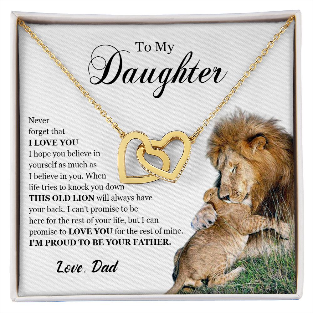 461D To My Daughter Necklace, Gift For Daughter From Dad, Daughter Father Lion, Xmas