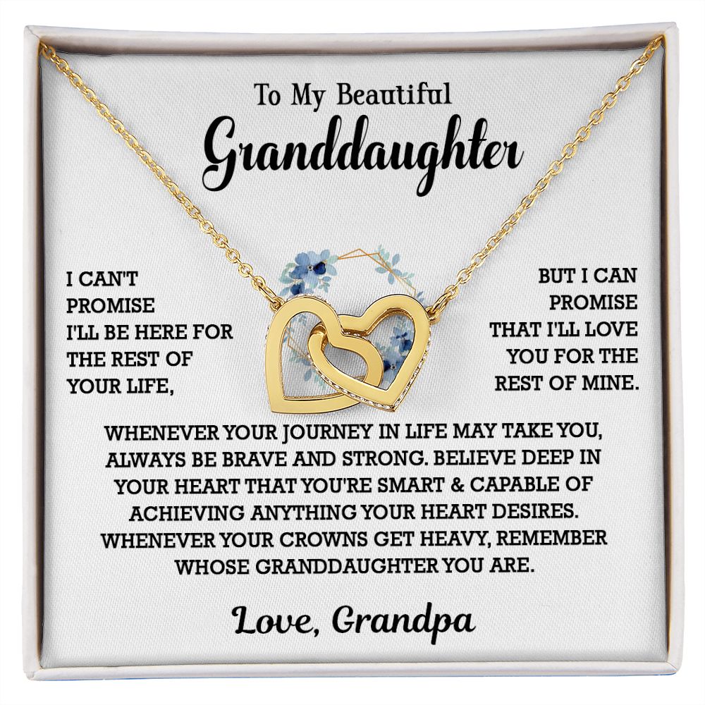 613D To My Granddaughter Necklace, Birthday Gift For Granddaughter, Necklace Gifts