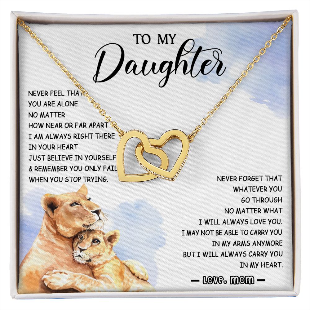 478D To My Daughter Necklace Mother to Daughter Birthday Christmas Gift from Lion Mom