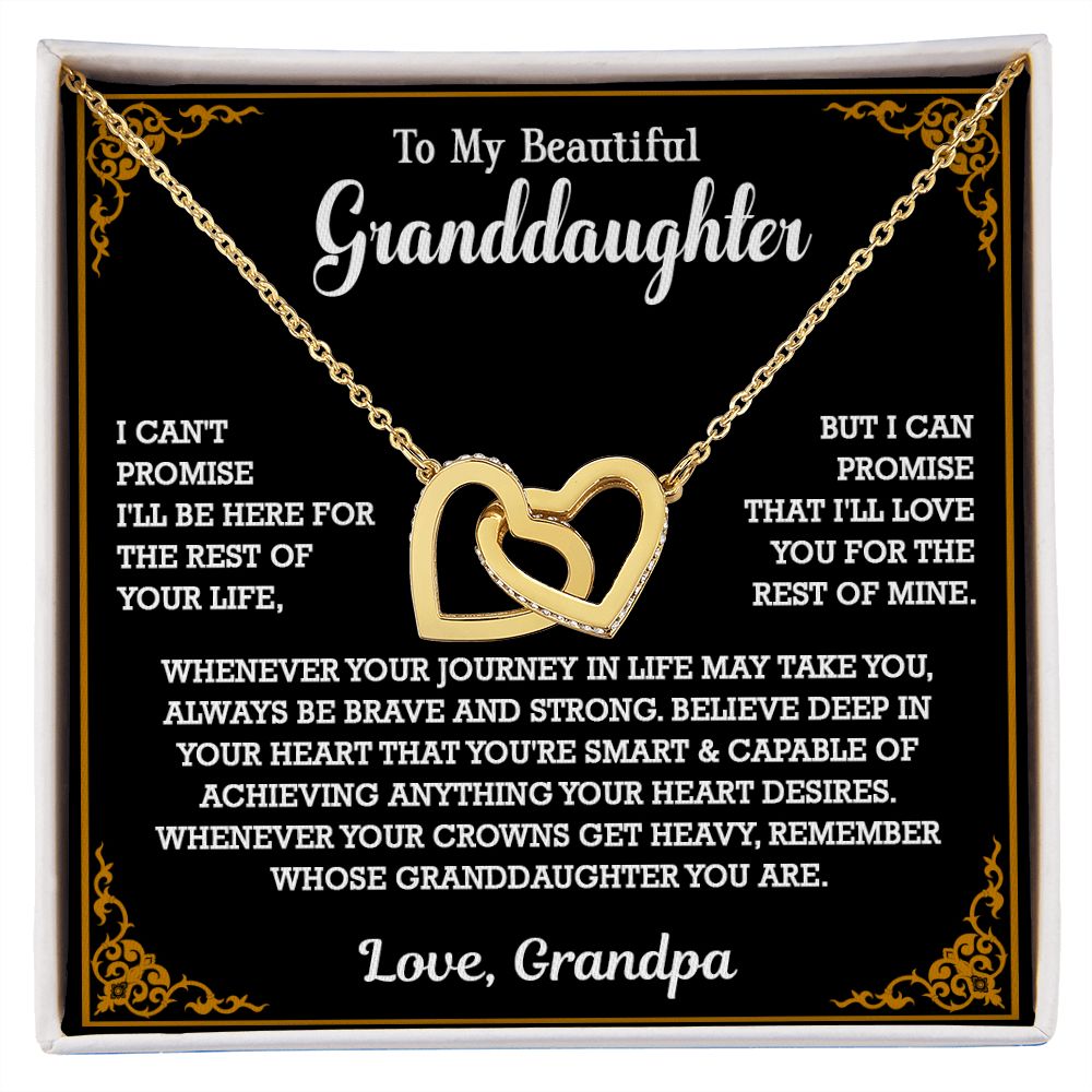 614D To My Granddaughter Necklace, Xmas Birthday Gift For Granddaughter From Grandpa