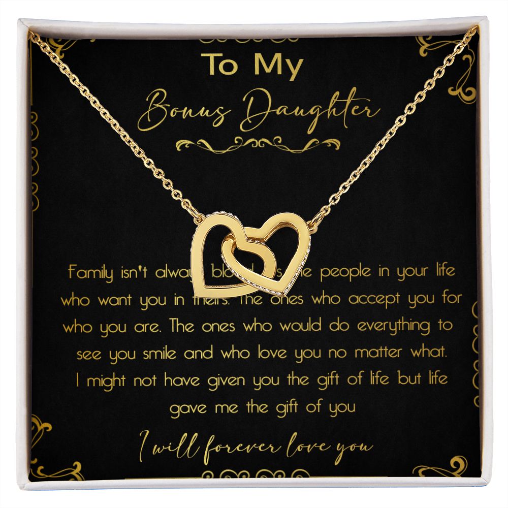 44D To My Bonus Daughter Necklace, Daughter Necklace, Gift Birthday, I Love You