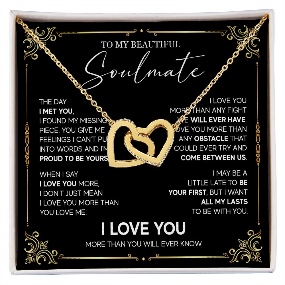 498D To My Soulmate Knot Necklace, Soulmate Necklace Gift, Birthday Gifts for Womens
