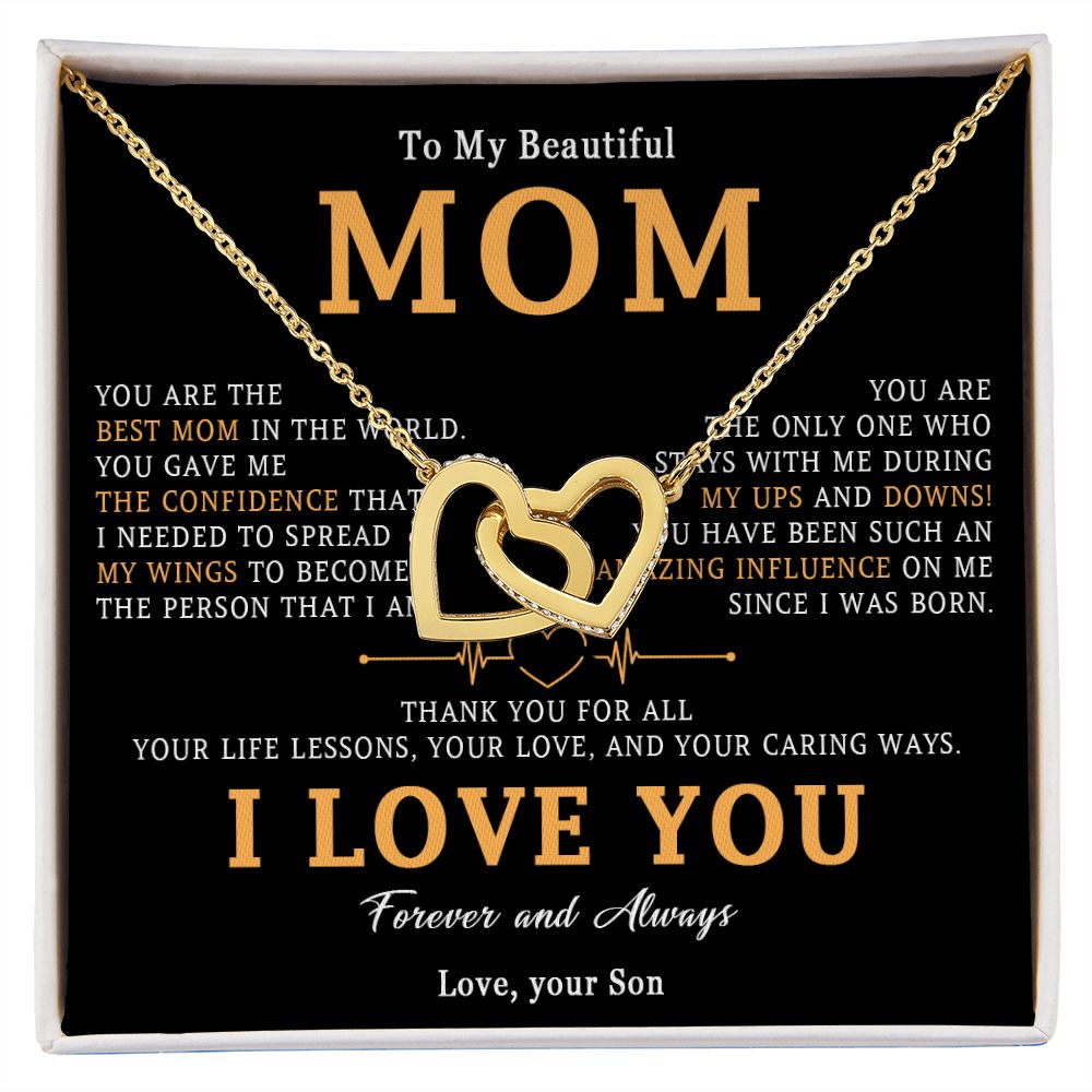 516D To My Beautiful Mom Necklace, Mom Gift, Mom Birthday Gift from Son, Love Gifts