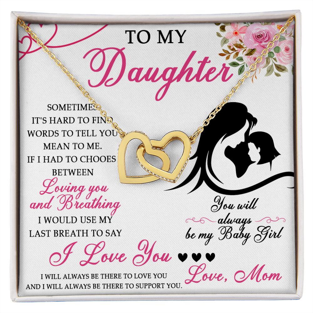 50D To My Daughter Necklace From Mom, Jewelry Gift For Daughter On Birthday, Holiday