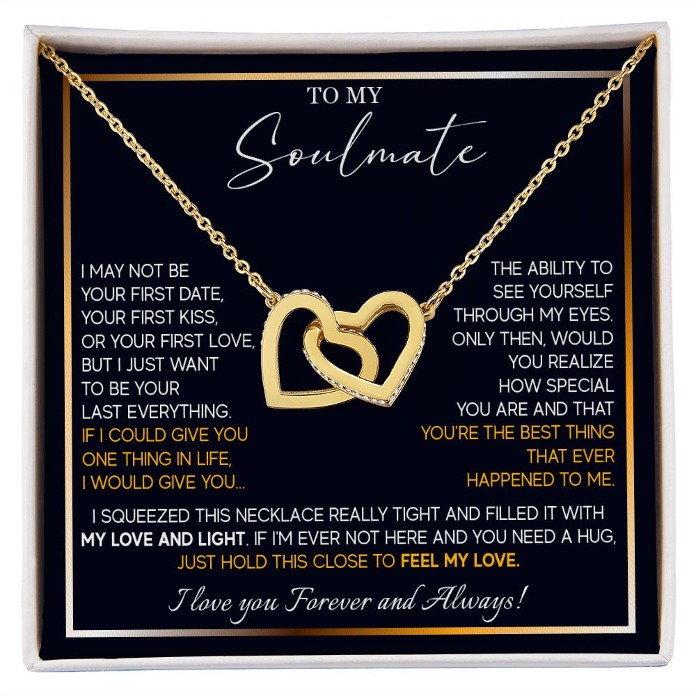 560D To My Soulmate Necklace, Couples in Love Gifts, Jewelry Romantic Gifts For Wife