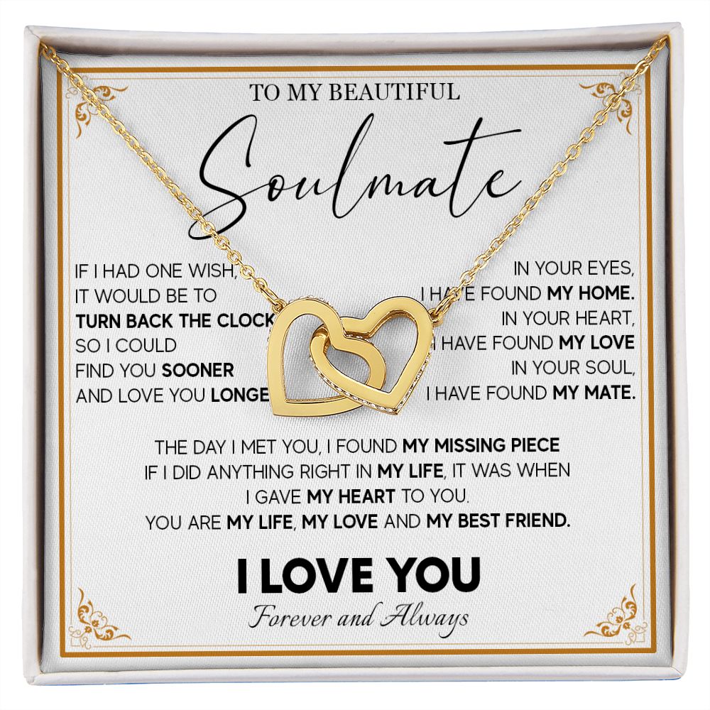 511D To My Beautiful Soulmate Necklace, Gift for Wife, Girlfriend, Anniversary Gift
