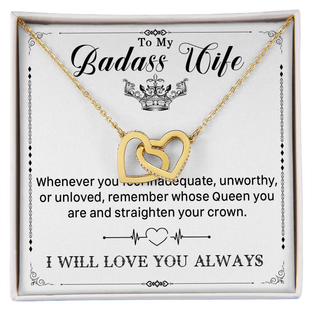 546D To My Badass Wife Pendant Necklace, Wife Necklace Birthday Gift from Husband