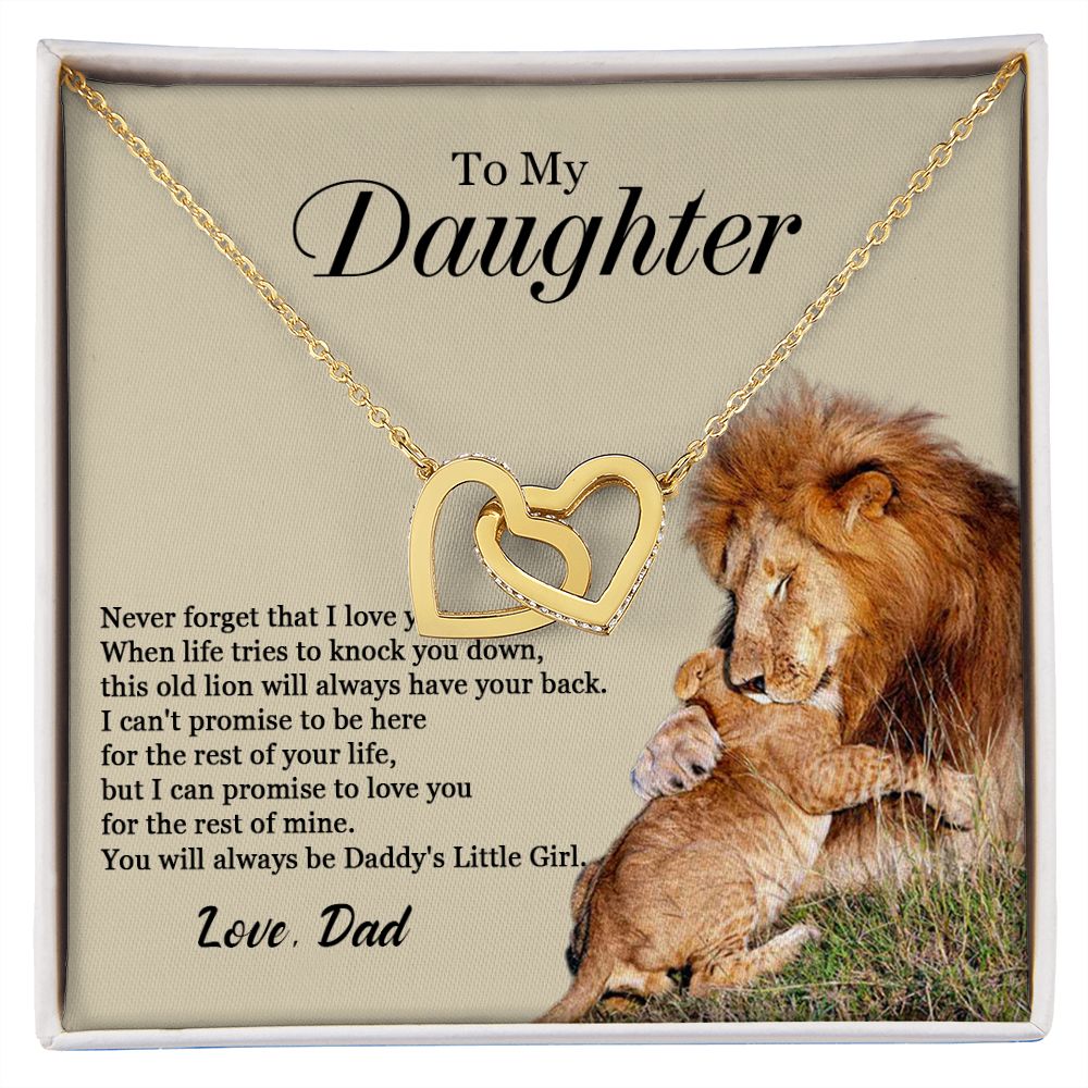 448D To My Daughter Necklace, Xmas Gift For Daughter From Dad, Daughter Father Lion.