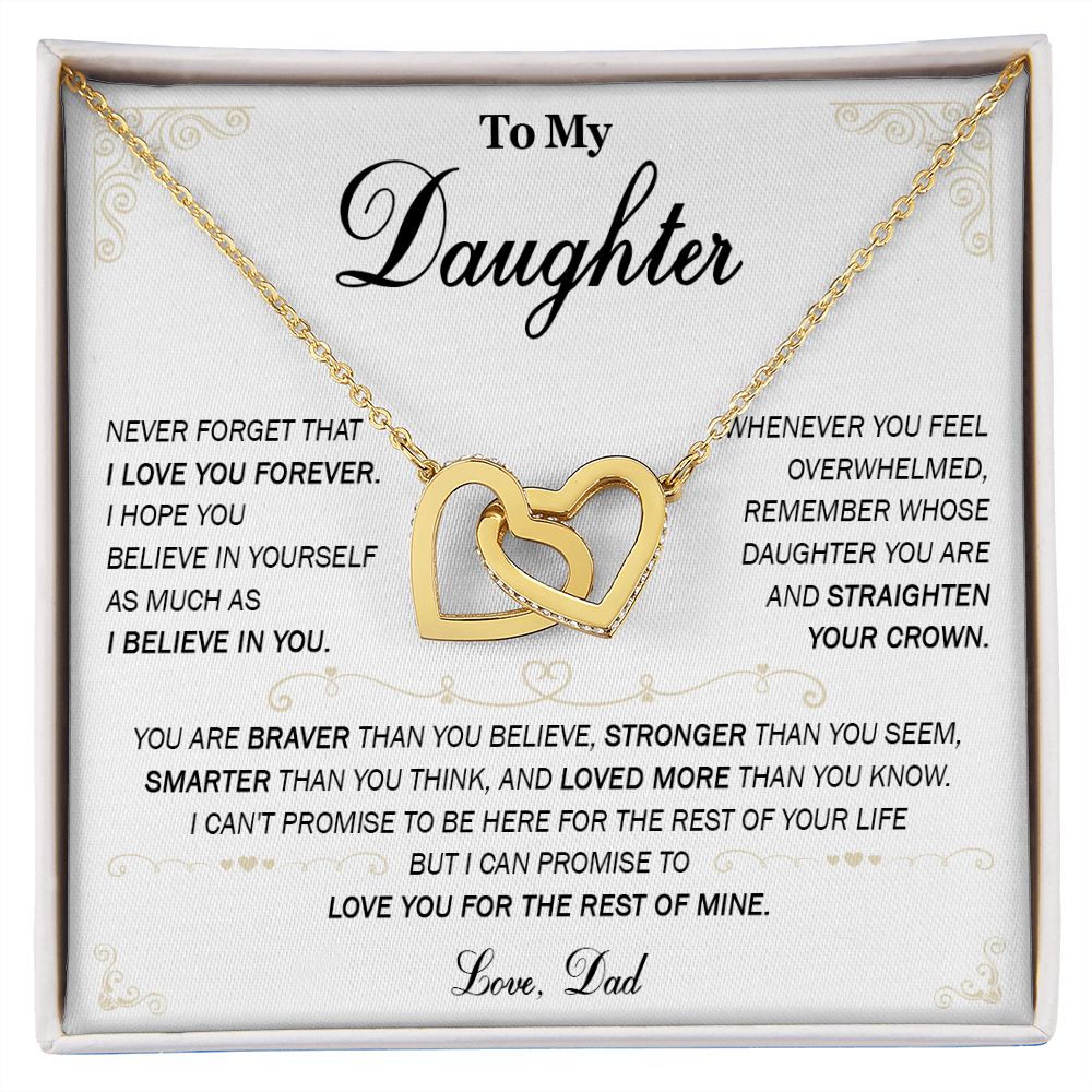 589D To My Daughter Necklace, Daughter Father Necklace, Daughter Gift From Dad, Mom