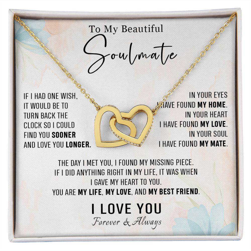 562D To my Soulmate Necklace, Birthday Gifts for Her, Love Gifts for Wife Girlfriend