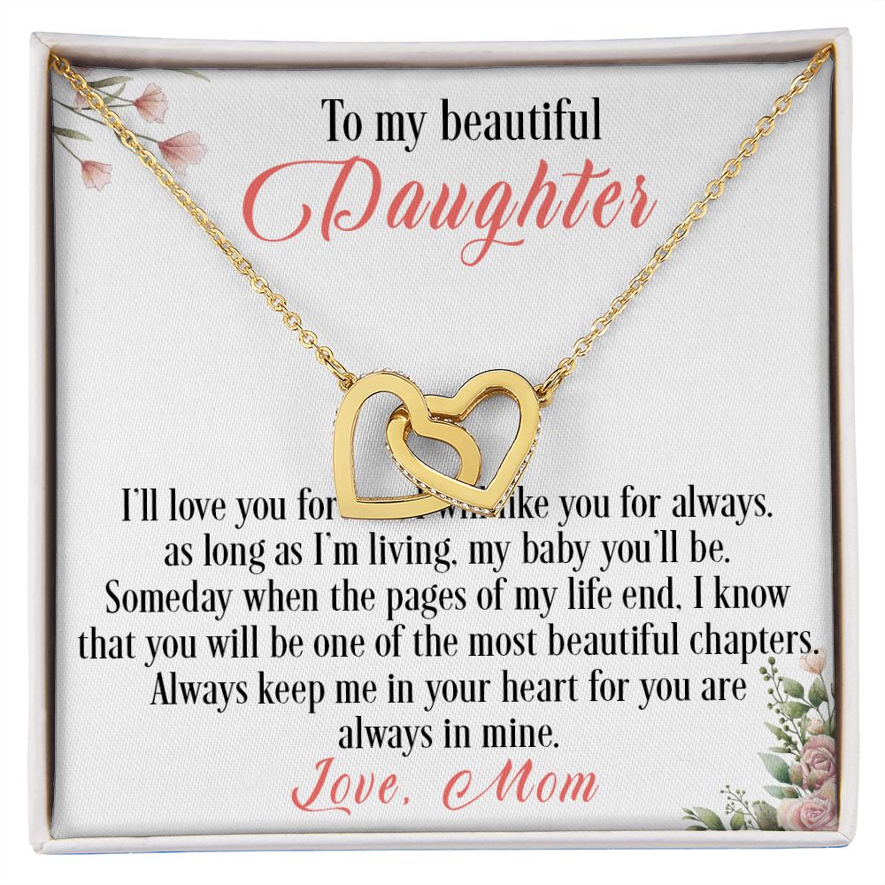 31D To My Beautiful Daughter Love Knot Necklace, I Love You, Gift For Daughter