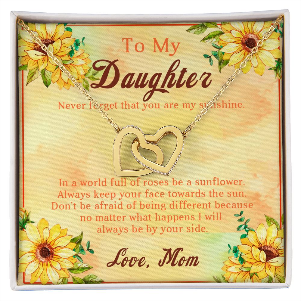 107D Sunflower Necklace, To My Daughter Necklace, Necklace Gift From Mom, Xmas Gift