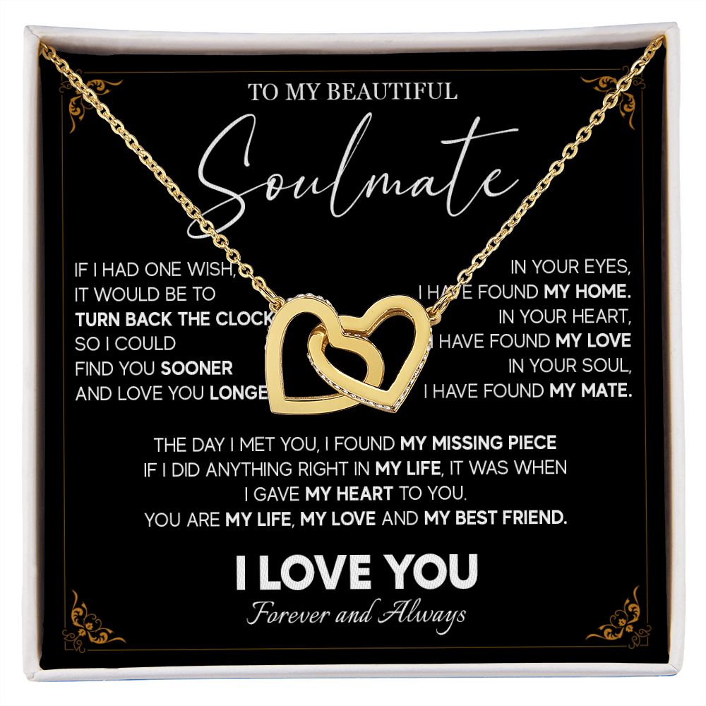 512D To My Beautiful Soulmate Necklace, Gift for Girlfriend, Wife, Anniversary Gift