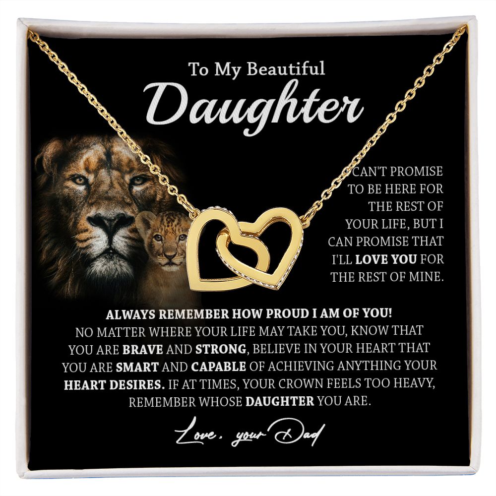 629D To My Daughter Necklace,Always Remember Lion Necklace Gift For Daughter From Dad