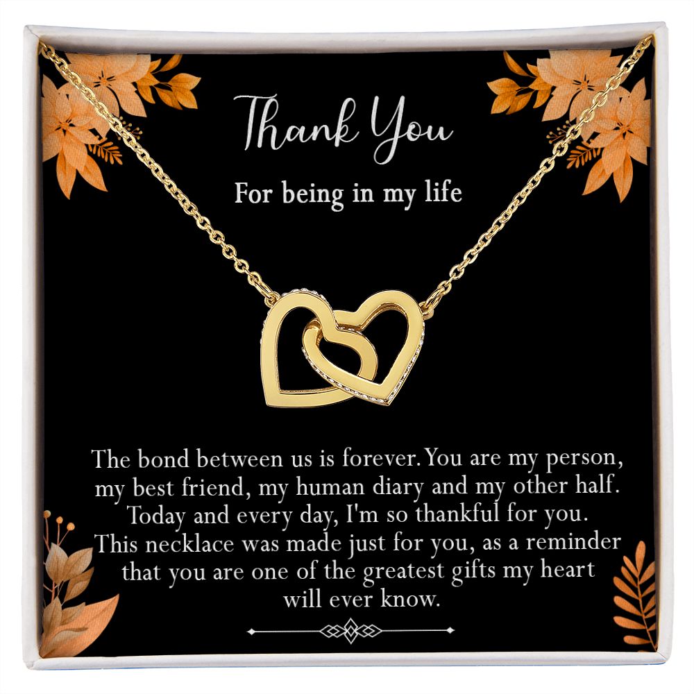 416D Thank you gift, Best friend gift Necklace, Thank you for being in my life